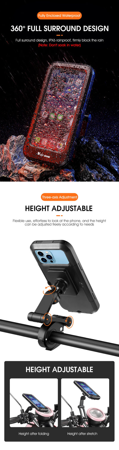 Enclosed Adjustable Universal Ebike Phone Holder
