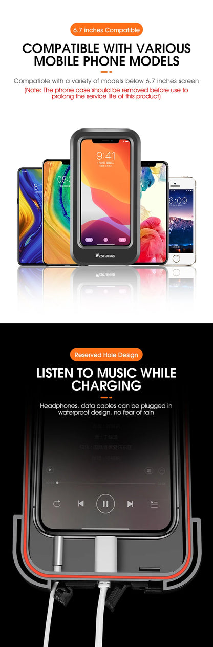 Enclosed Adjustable Universal Ebike Phone Holder