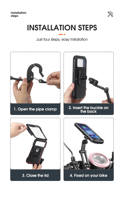 Enclosed Adjustable Universal Ebike Phone Holder