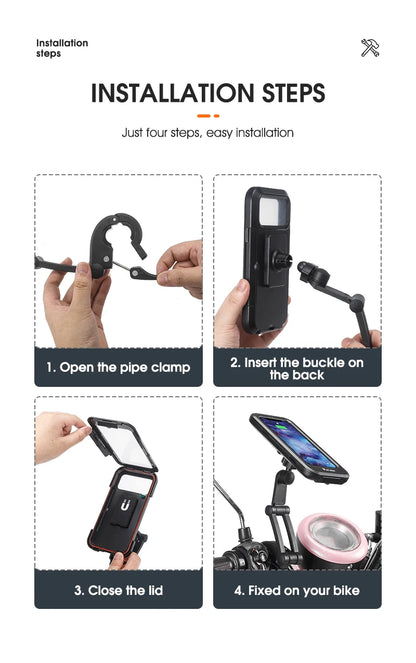 Enclosed Adjustable Universal Ebike Phone Holder