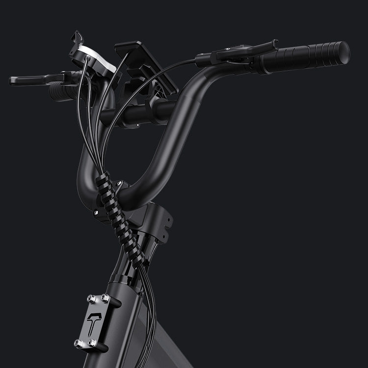 One-piece BMX-style handlebar of the Tesway X7 Pro New with display and hydraulic brake levers — Zeus eBikes Canada