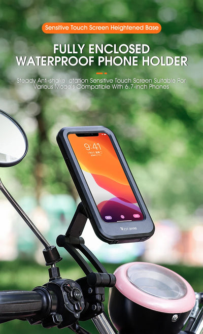 Enclosed Adjustable Universal Ebike Phone Holder