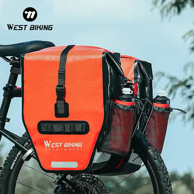 West Biking Long Riding Double Pannier Bag (50L) — Waterproof Rear Rack Bags
