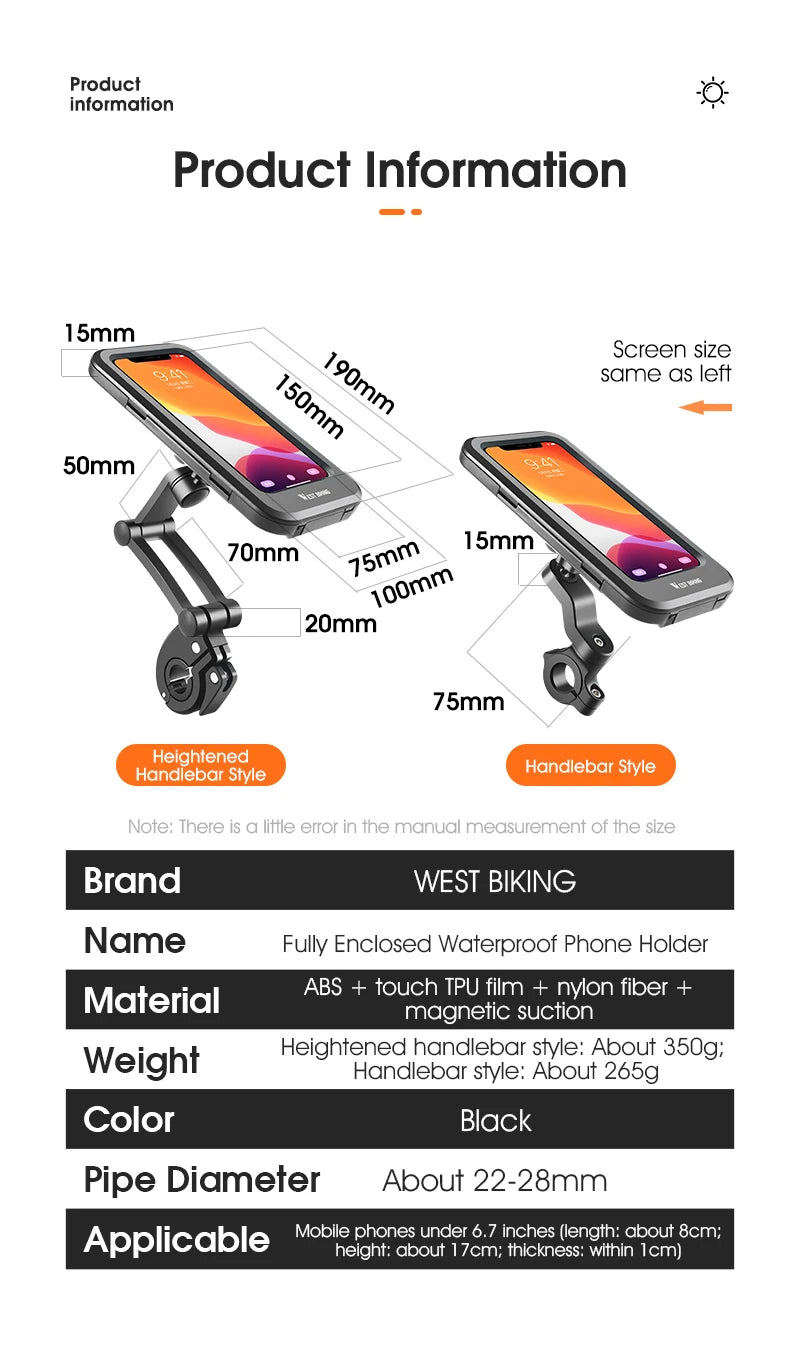 Enclosed Adjustable Universal Ebike Phone Holder