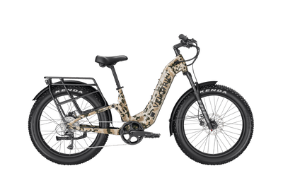 Velotric Nomad 2X Step-Thru in Multi-Terrain Camo, side view — Zeus eBikes Canada