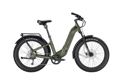 Velotric Nomad 2 Step-Thru in Olive, side view — Zeus eBikes Canada