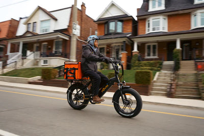 Movin Pulse Fat Tire Delivery E-Bike (500W, Dual-Battery Options, 50kg Rack, 32 km/h)