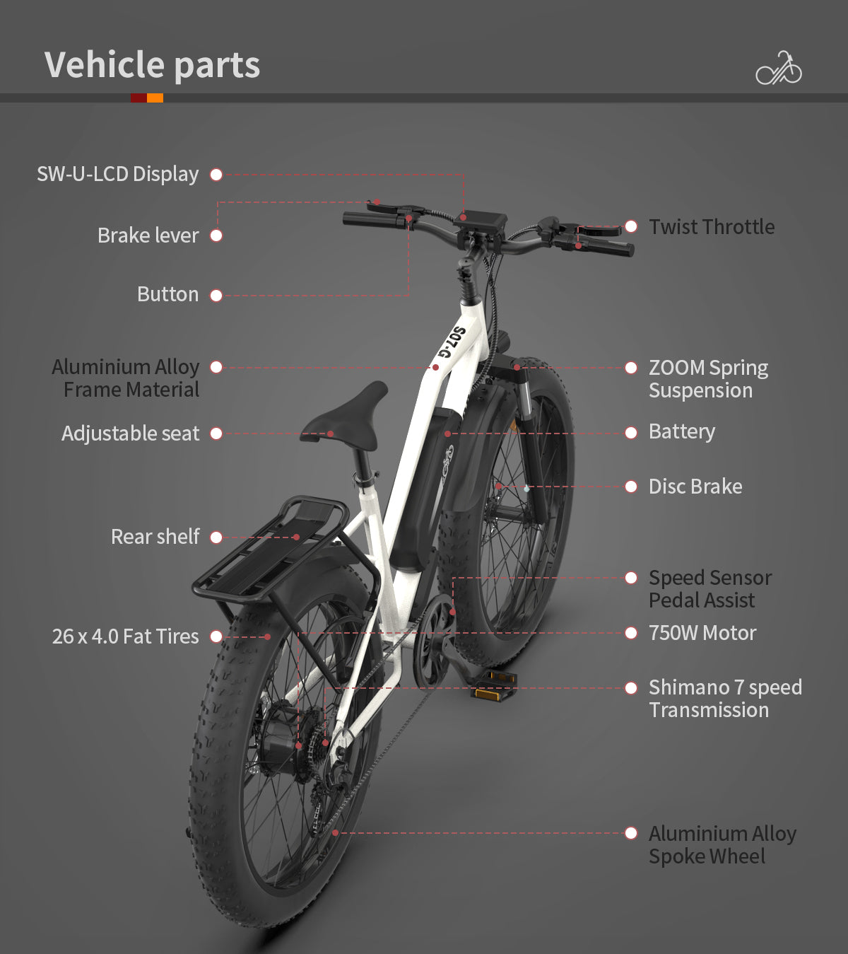 Aostirmotor S07-G Fat Tire Step Thru Mountain Ebike