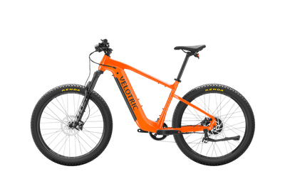 Velotric Summit 1 in Sunrise Orange, left side view — Zeus eBikes Canada