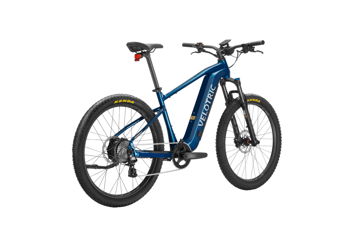 Velotric Summit 1 in Royal Blue, rear three-quarter view — Zeus eBikes Canada