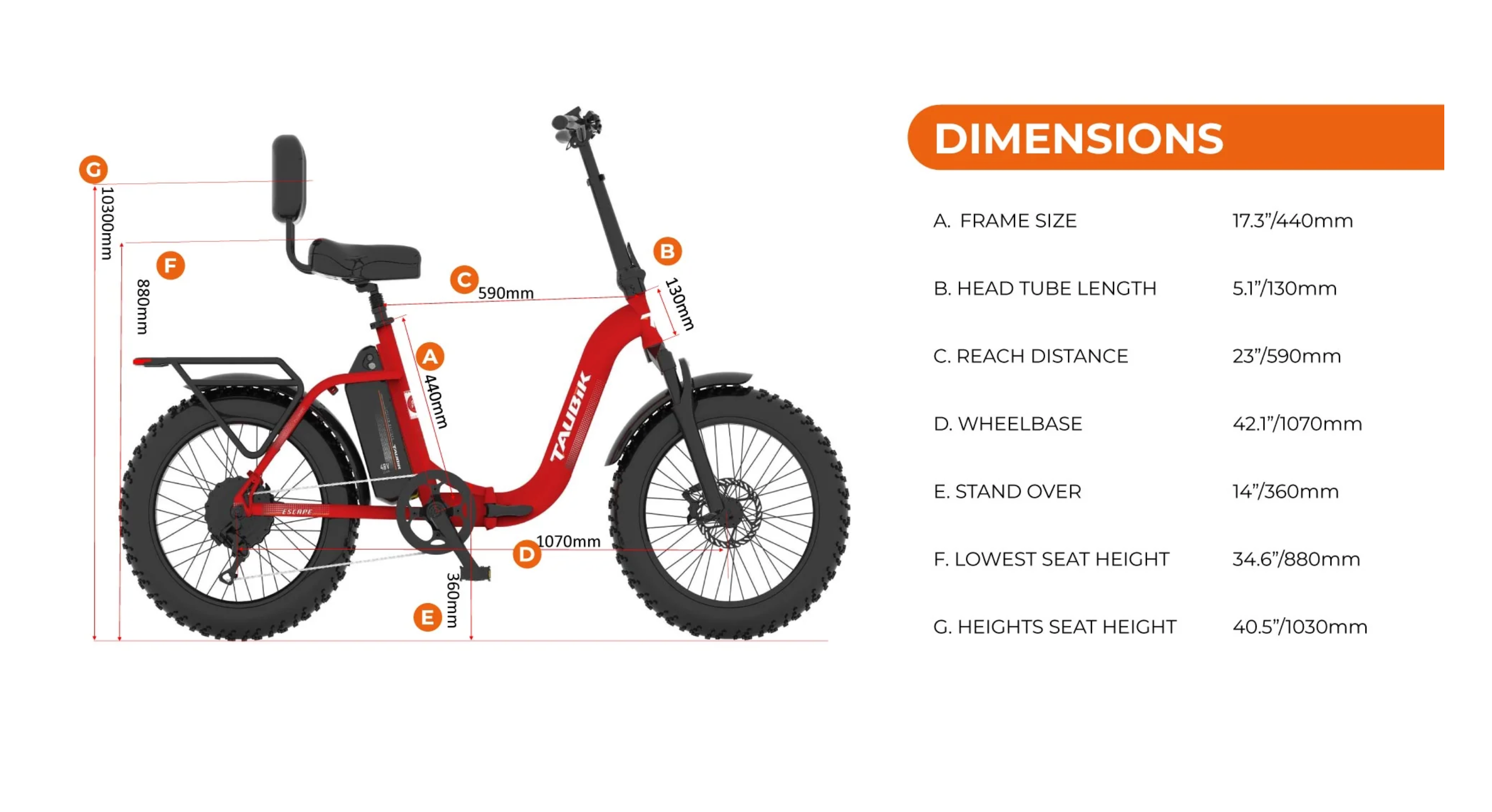 Taubik Escape Folding Ebike (Designed in Canada)