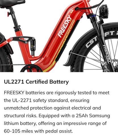 FREESKY Wild Cat Ultra A-340 – Full Suspension Step-Thru Fat Tire eBike (48V 25Ah)