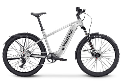 Velotric Summit 2 hybrid hardtail e-bike in Glacial Silver, side view — Zeus eBikes Canada