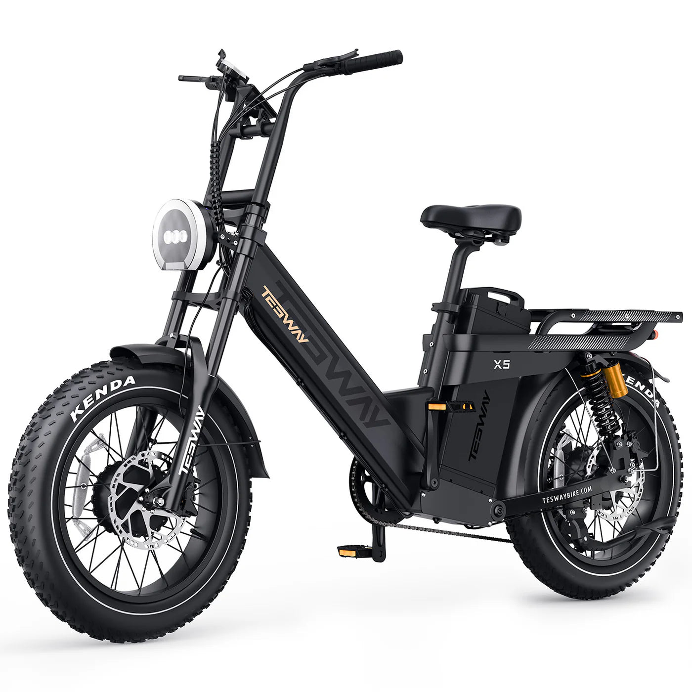 TESWAY X5 AWD Dual Motor Step-Thru Electric Bike (52V 60Ah, 3600W Peak)