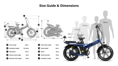 TESWAY X7 PRO Foldable Fat Tire Electric Bike (52V 60Ah, 1600W Peak, 20×4)