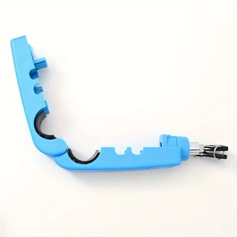 Blue grip lock swung open on its hinge, showing its inside and the locking end — Zeus eBikes Canada