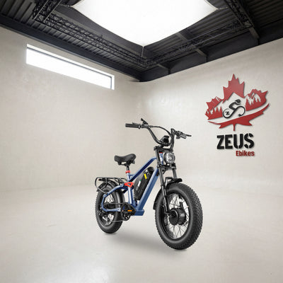 Eahora Terra II 2026 in Blue, front three-quarter view: Eahora’s own product photo of the bike, set in the Zeus eBikes studio
