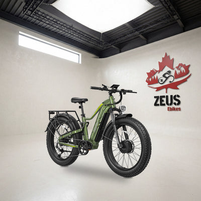 Freesky Eurostar Turbo M-410 in Green, front three-quarter view: Freesky's own product photo of the bike, set in the Zeus eBikes studio