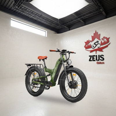 Freesky Warrior Ultra M-530 in Green, front three-quarter view: Freesky's own product photo of the bike, set in the Zeus eBikes studio