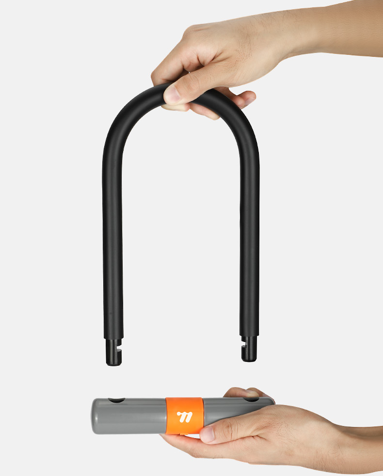 WEST BIKING Anti-Theft U-Lock shown open, held in hand — Zeus eBikes Canada