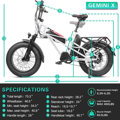 Fucare Gemini X 1000W Dual Battery Ebike (Pre-Order, clearing customs now)