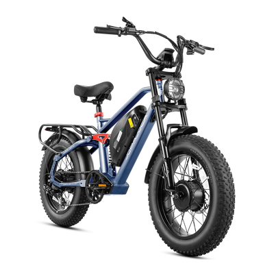Eahora Terra II 2026 in Blue, front three-quarter view showing the front hub motor — Eahora’s own photo