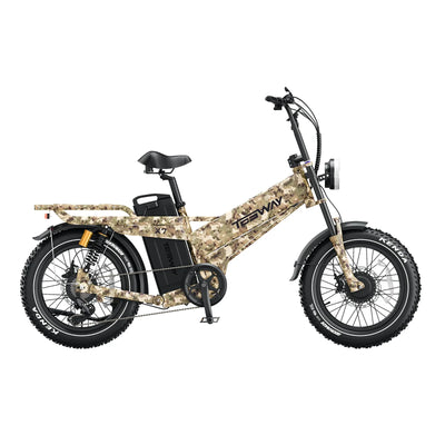 Tesway X7 AWD dual-motor fat-tire e-bike in Camouflage — Tesway's own product photo