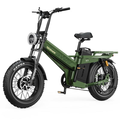 Tesway X7 AWD dual-motor fat-tire e-bike in Green — Tesway's own product photo