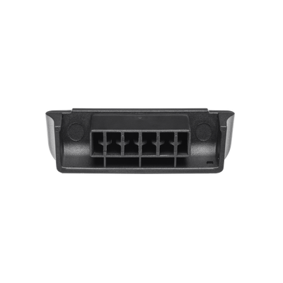 Underside of the Velotric battery connector cover showing the connector recess