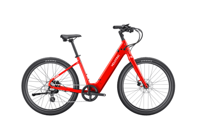 Velotric Breeze 1 in Classic Scarlet, side view — Zeus eBikes Canada