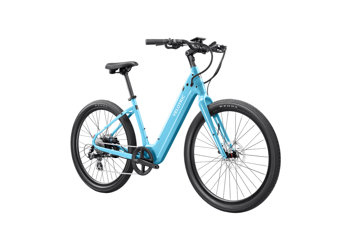Velotric Breeze 1 in Ocean Mist, front three-quarter view — Zeus eBikes Canada