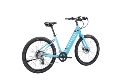 Velotric Breeze 1 in Ocean Mist, rear three-quarter view — Zeus eBikes Canada