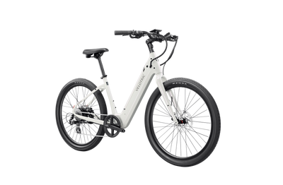 Velotric Breeze 1 in Satin White, front three-quarter view — Zeus eBikes Canada