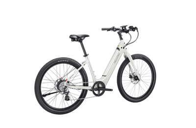 Velotric Breeze 1 in Satin White, rear three-quarter view — Zeus eBikes Canada