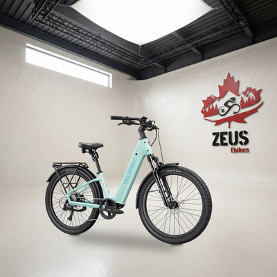 Velotric Discover 3 step-through commuter e-bike in Mint: Velotric's own photo set in the Zeus eBikes studio — Zeus eBikes Canada