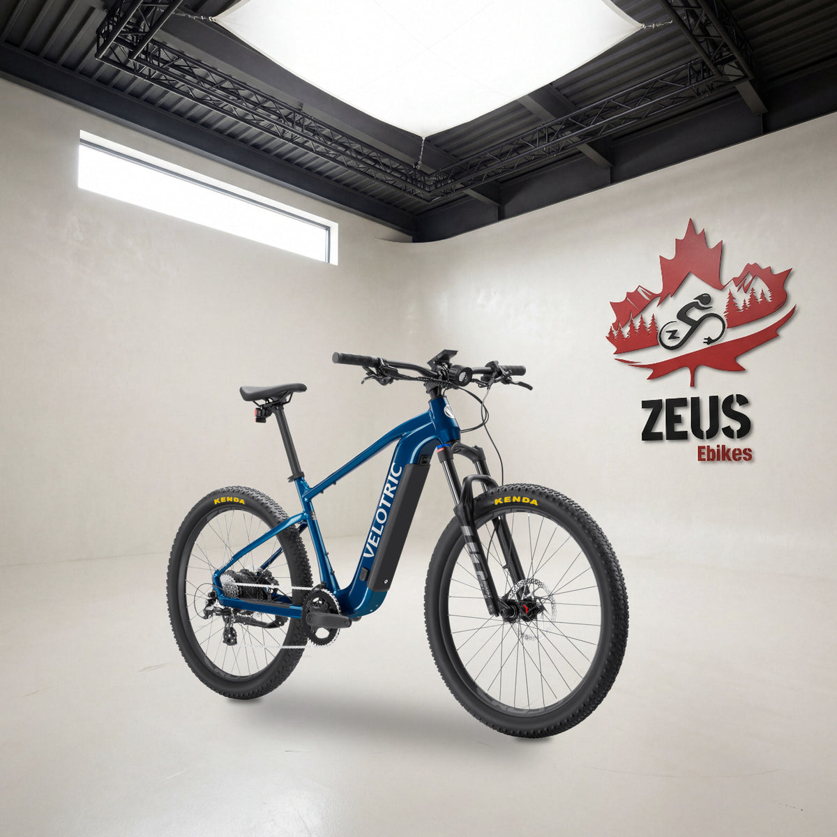 Velotric Summit 1 hardtail e-bike in Royal Blue: Velotric's own photo set in the Zeus eBikes studio — Zeus eBikes Canada