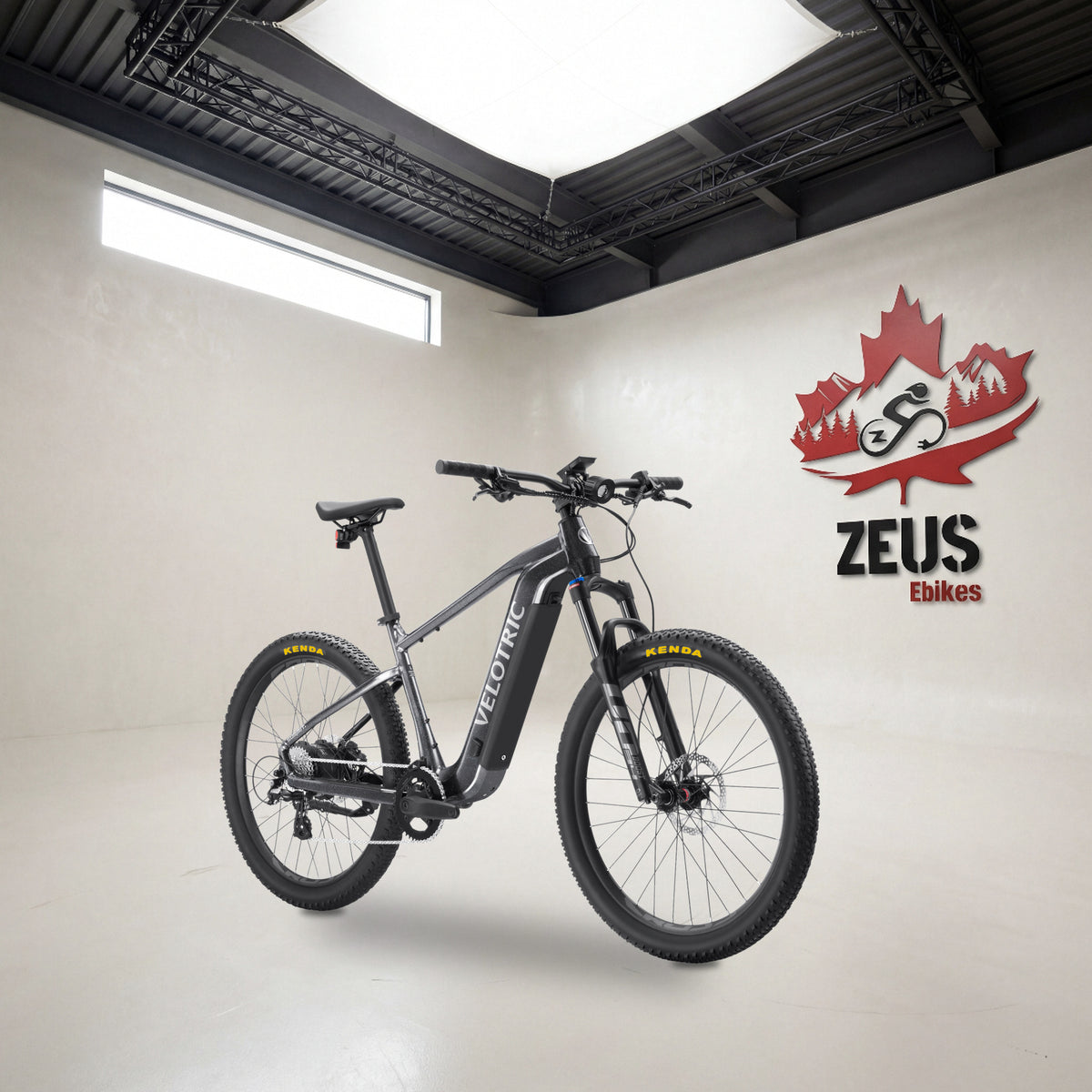 Velotric Summit 1 hardtail e-bike in Space Black: Velotric's own photo set in the Zeus eBikes studio — Zeus eBikes Canada