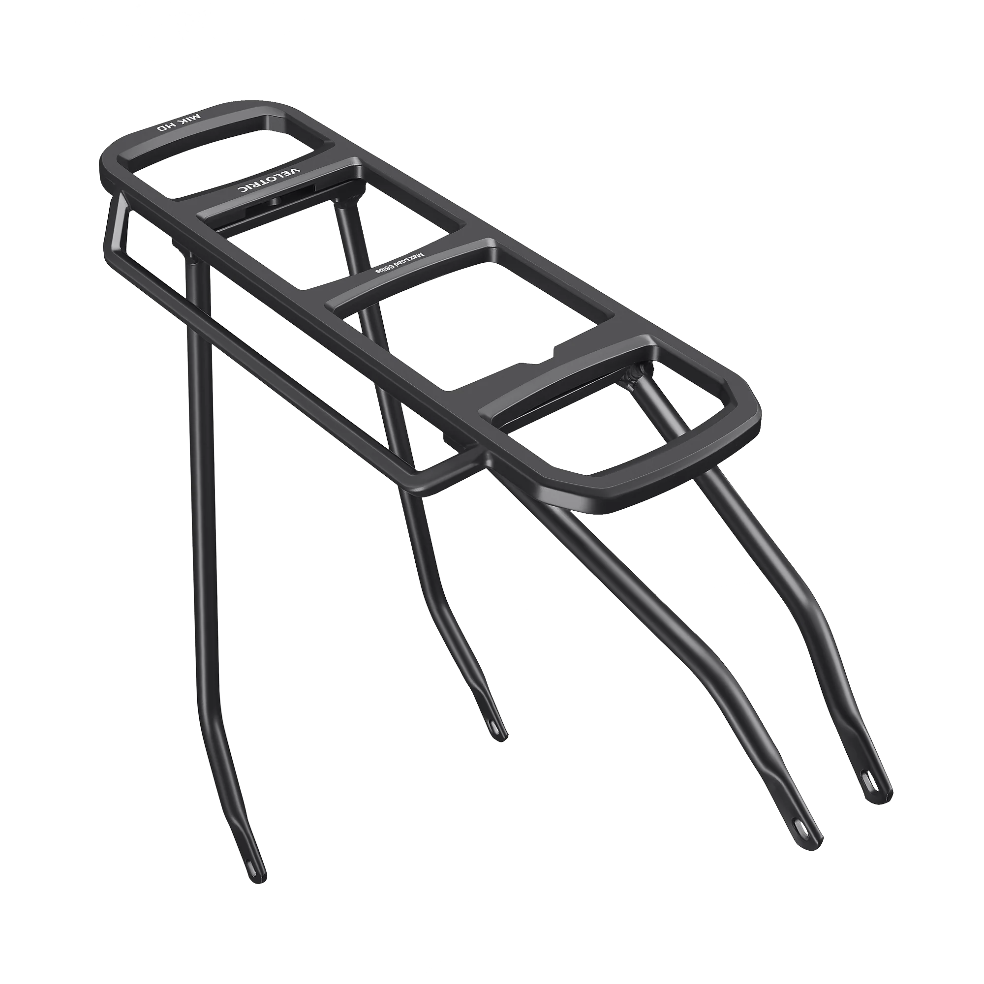 Velotric Tempo rear rack in black, a tubular MIK HD compatible cargo rack