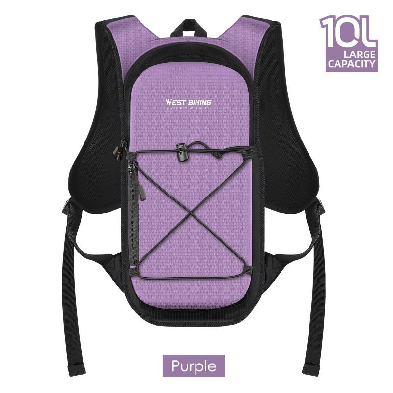 West Biking 10L hydration backpack in Purple, front view — Zeus eBikes Canada