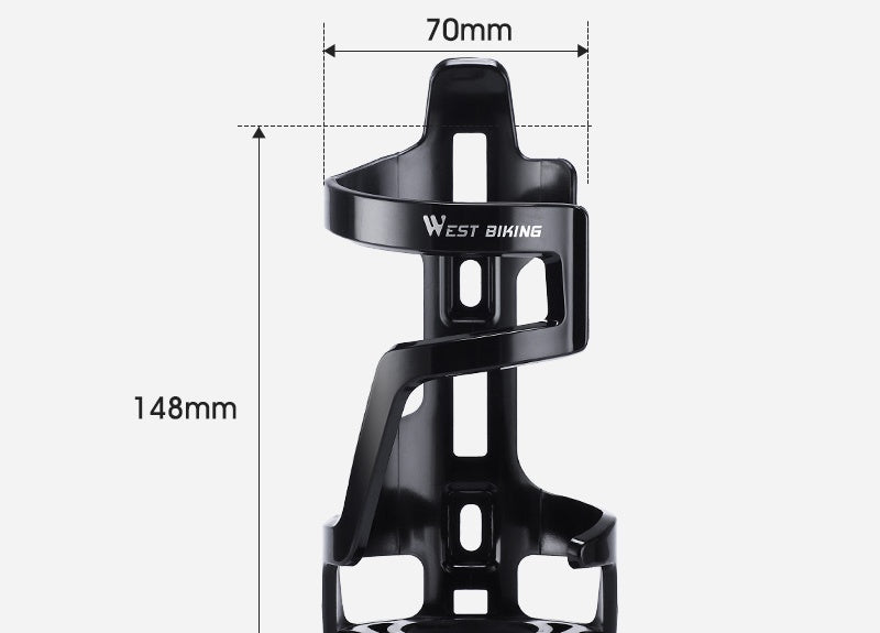 Bottle cage dimensions: about 148 mm tall by 70 mm wide